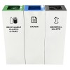 Brooks 3 Stream Stainless Steel Recycle Bin 3 pcs Set White